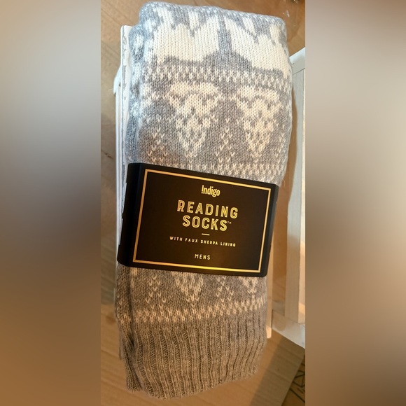 Indigo Other - Indigo Men's Gray Patterned Reading Socks